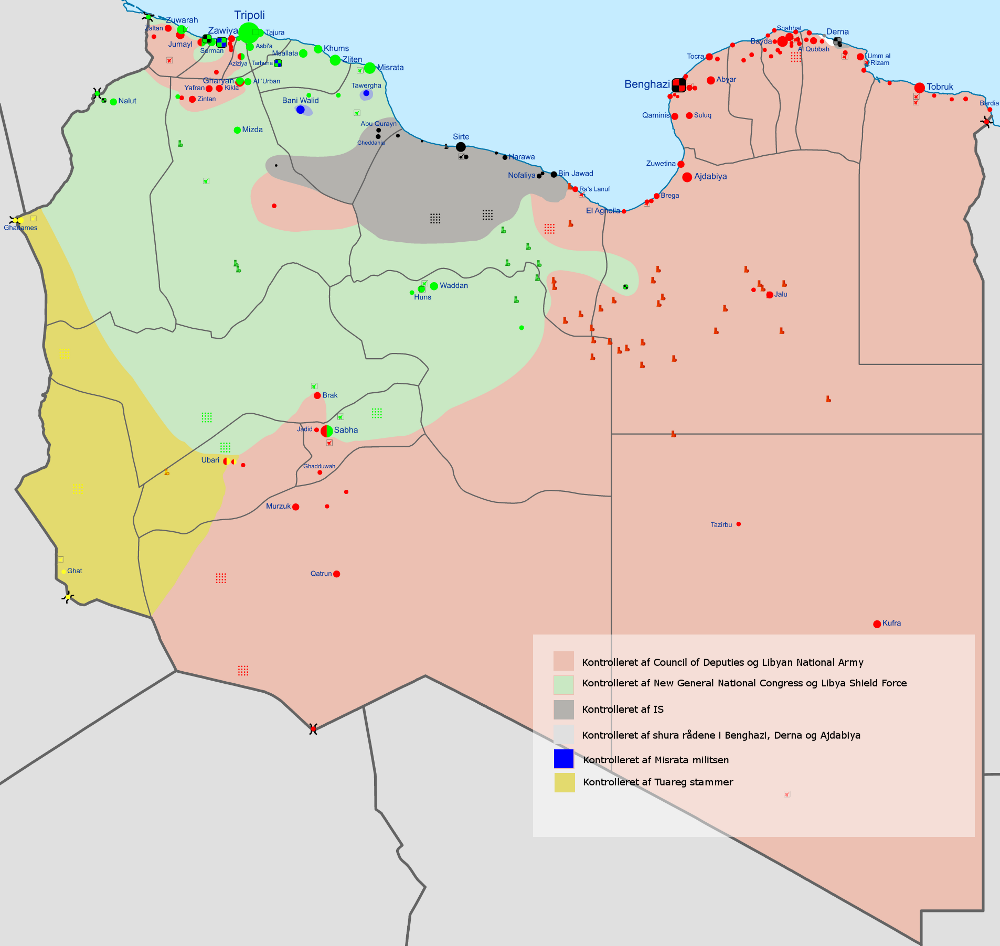 Kontrollen over Libyen, marts 2016